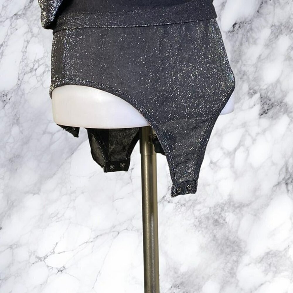 Superdown Priya Cross Back Bodysuit - Black Metallic - Picture 7 of 12